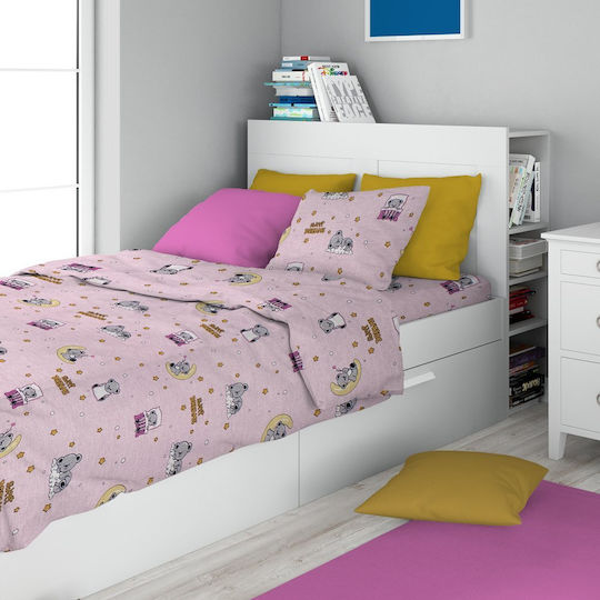Dimcol Cearceaf Pentru Copii Single Roz