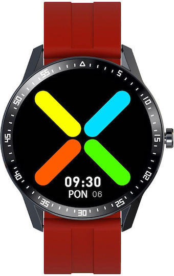 G.Rossi SG012D 45mm Smartwatch mit Pulsmesser (Rot)