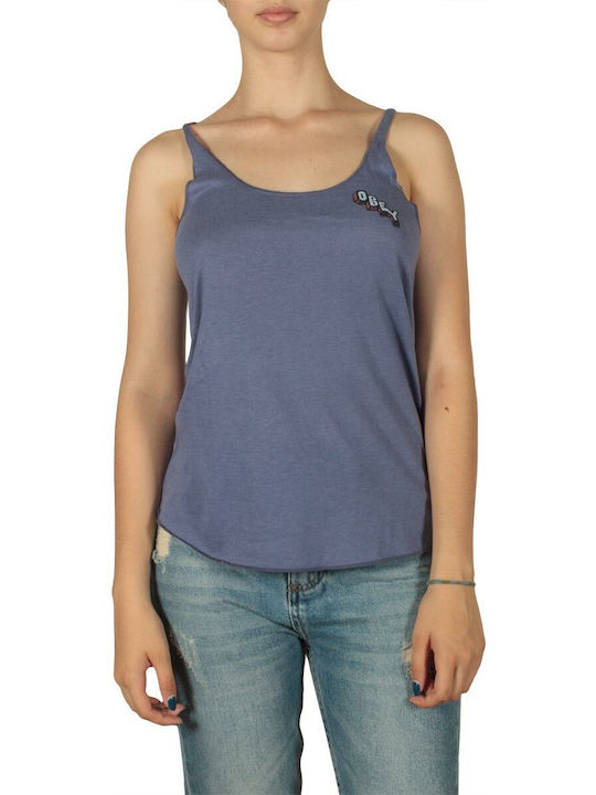 Obey Women's Athletic Blouse Sleeveless blue violet