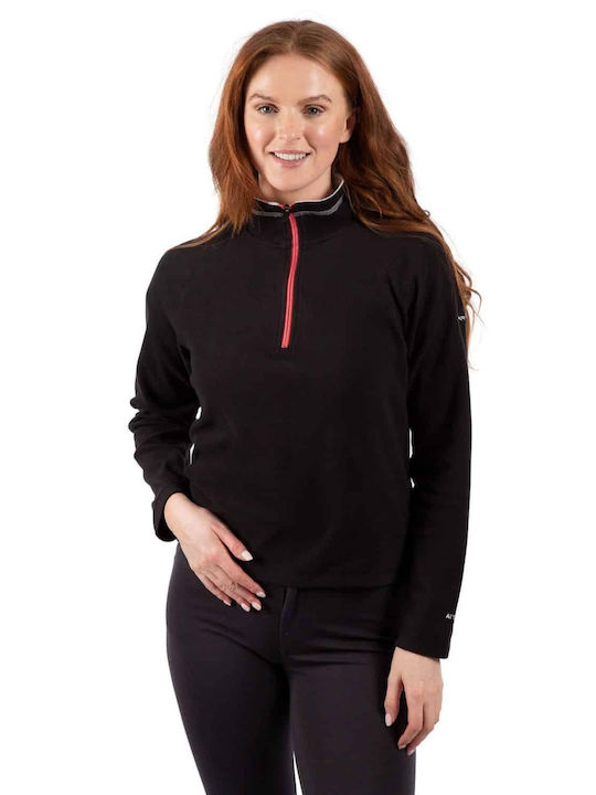 Trespass Skylar Women's Athletic Fleece Blouse Long Sleeve with Zipper Black