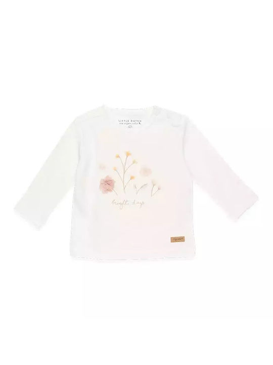 Little Dutch Kids Blouse Long Sleeve White Flowers