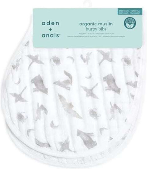Aden + Anais Bib Fabric White 2pcs