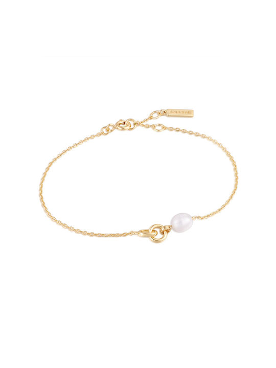 Ania Haie Bracelet Chain made of Silver Gold Plated with Pearls