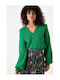 Damen Langarm Pullover Green