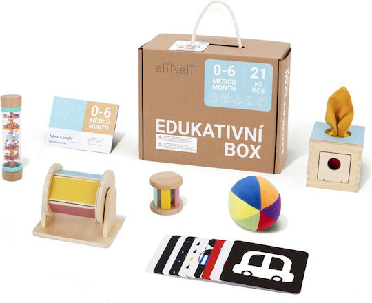 Eli Neli Baby Toy Set Educational Games Montessori made of Wood with Sounds for 6++ Months