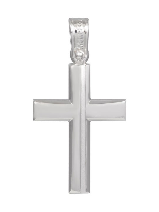 Men's White Gold Cross 14K