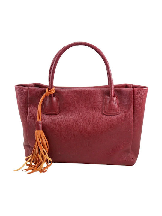 Leder Damentasche Schultertasche Rot