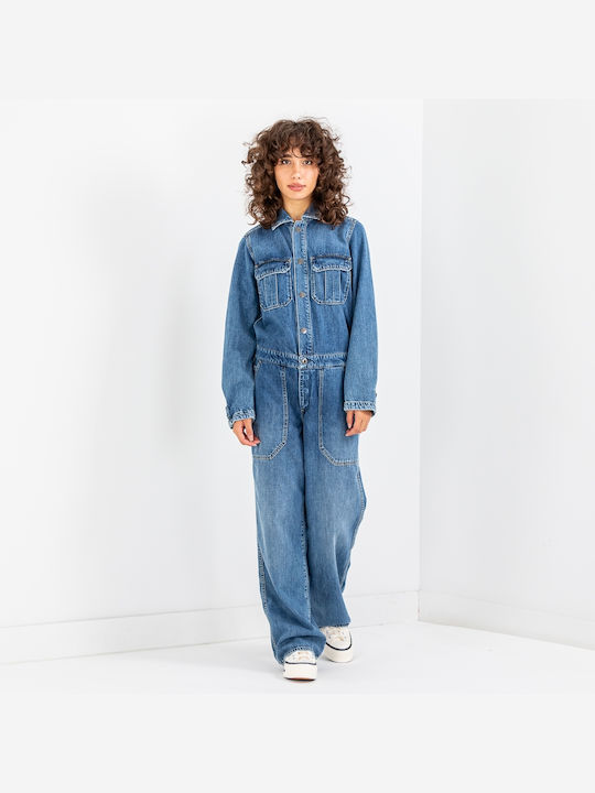 Women's Long-sleeved One-piece Suit Blue