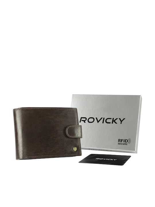 Leather Men's Wallet with RFID Brown