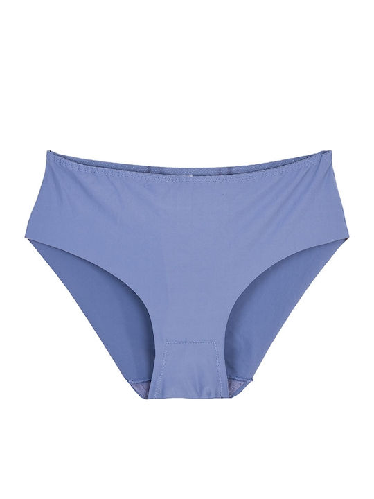 Hochtailliert Damen Slip Nahtlos Blau