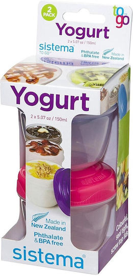 Sistema Yogurt To Go Ροζ-Μπλε 2τμχ
