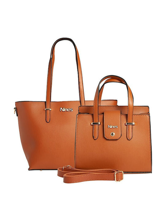 Nines Set Women's Bag Shopper Shoulder Tabac Brown