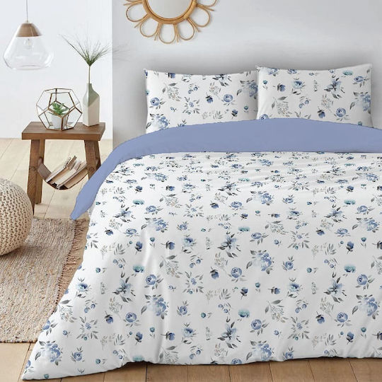 Isadore Lorraine Duvet Cover Cotton Single 160x245 Happy Flower Blue