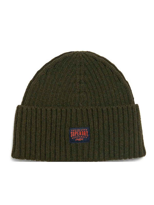Beanie Unisex Σκούφος Πλεκτός σε Χακί χρώμα