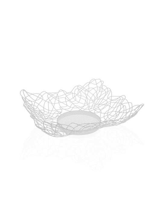 Versa Fruit Bowl Metallic White 29x10x29cm