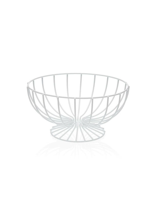 Versa Fruit Bowl Metallic White 26.5x13.5x26.5cm