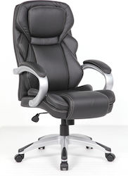 Executive Reclining Office Chair with Fixed Arms Μαύρη ForAll