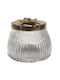 Karvounis Glass Sweet Jar with Lid Gold 13x13x13cm