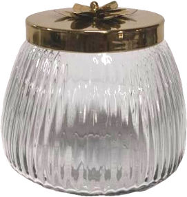 Karvounis Φοντανιέρα Glas mit Deckel 15.5x15.5x15.5cm Gold Karvounis Φοντανιέρα Glas mit Deckel 15.5x15.5x15.5cm Gold