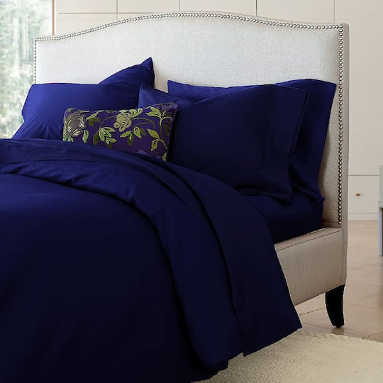Ariete Duvet Cover Set Cotton Queen with 2 Pillowcases 240x260 Homeport Blue Marine
