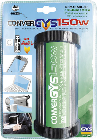 GYS Инвертор за кола 12W за преобразуване на 12V DC в 230V AC