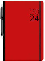 Innostat Ημερήσιο Planner Κόκκινο 2024 17x24cm