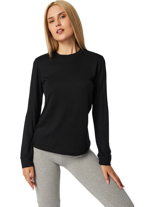 Minerva Bluza termica pentru femei cu maneci lungi Negru