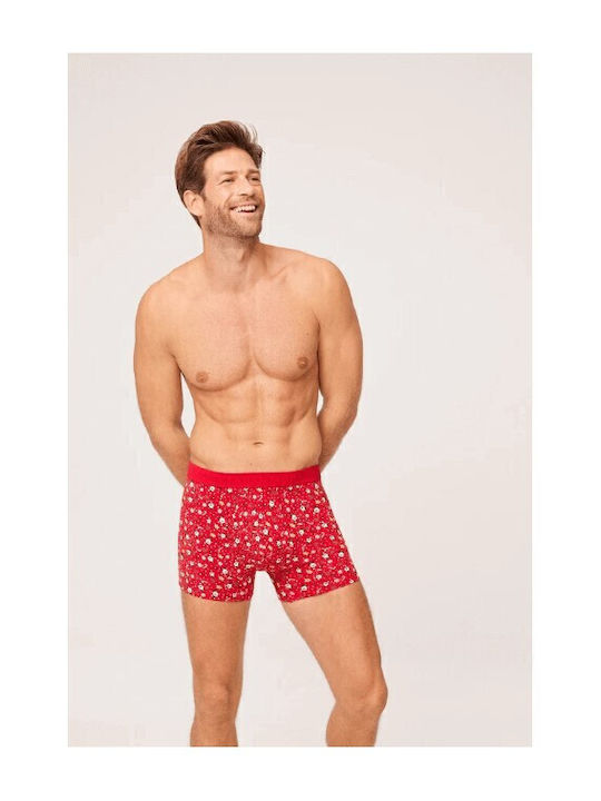 Herren Boxershorts Rot mit Mustern 1Packung