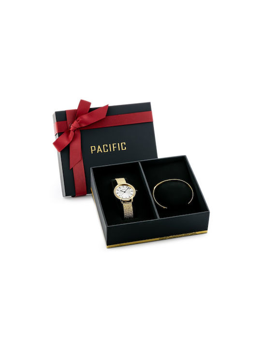 Pacific Watch with Gold / Gold Metal Bracelet