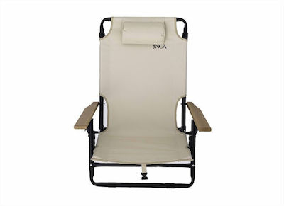Inca Liegestuhl-Sessel Strand Aluminium mit Neigung 5 Steckplätze Weiß
