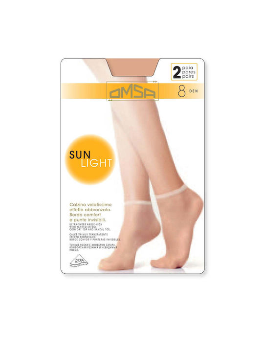 Omsa Sun Light Women's Socks Sheer 8 Den BEIGE