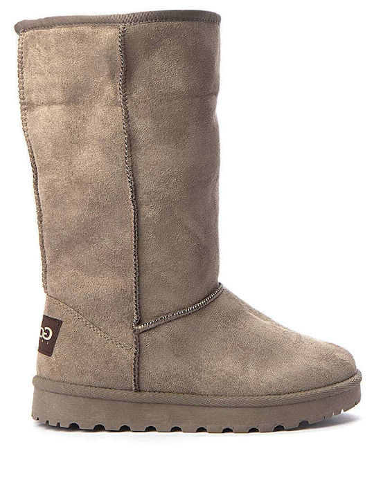 Keep Fred Suede Women's Boots with Fur Beige