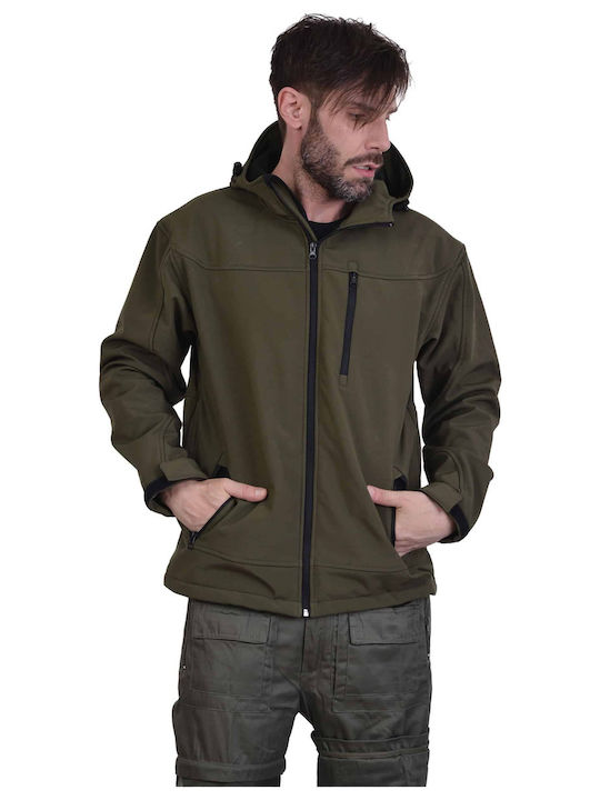 Ergo Work Jacket Softshell Cold with Hood Khaki
