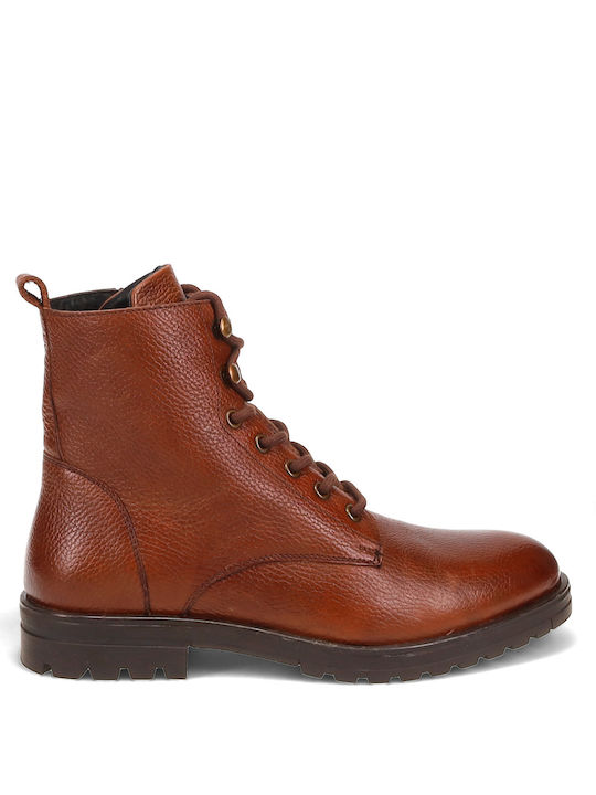 Leather Tabac Brown Combat Boots