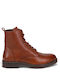 Leather Tabac Brown Combat Boots