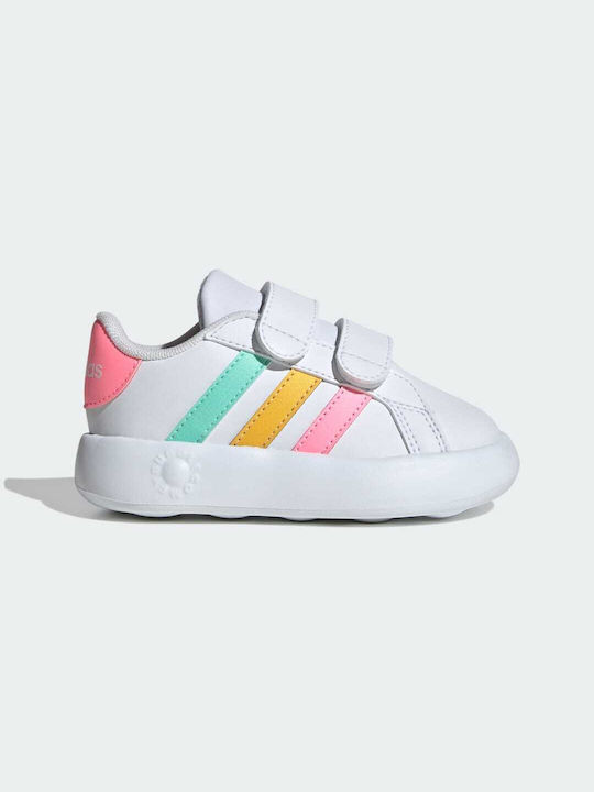 Adidas Kinder-Sneaker Grand Court 2.0 mit Klettverschluss Weiß
