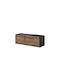 Roco RO1 Wandvitrine aus Holz mit Beleuchtung Antracit/Wotan Eiche 112x39x37cm