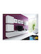 Vigo Dulap Suspendat pentru Sufragerie din Lemn Alb cu Iluminare LED 50x30x50cm