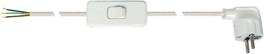 VK Lighting Cablu De Alimentare Alb Flexibil 1.2m