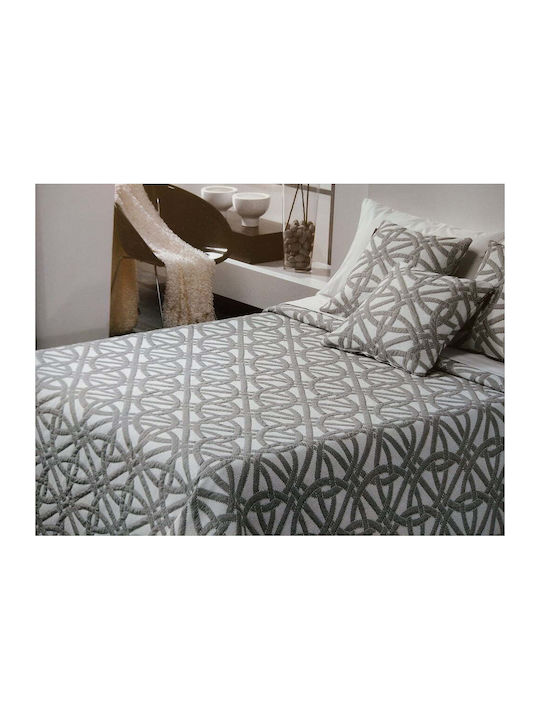 Manterol Casa Luxe Cuvertură Extra-dublu din Bumbac & Poliester GRI 235x270cm