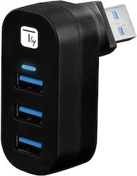Techly USB Hub 3 Θυρών (USB-A) IUSB3-HUB3-ROTB