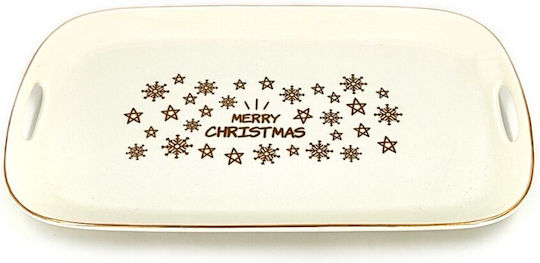 HFA Ornament de masă de Crăciun Platou De porțelan L30xW17.2cm.