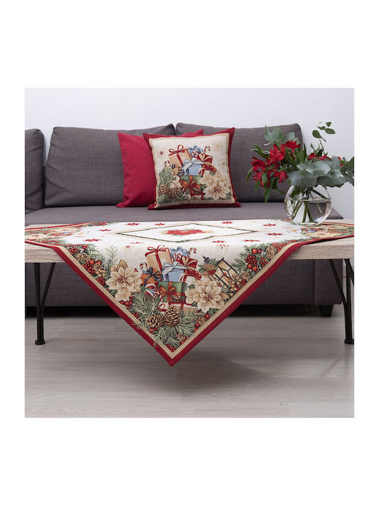 Dimeco Ornament de Crăciun Față de masă Pătrat Material textil M100xL100cm 1buc