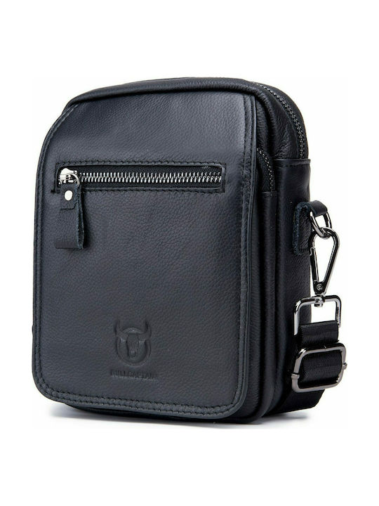 Bull Captain Leder Herrentasche Schulter / Crossbody Schwarz