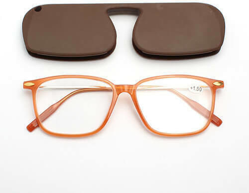 Moscow Mule Slim Reading Glasses +2.50 Pocket in Brown Color MM/SlimSquareBrown/+2.50