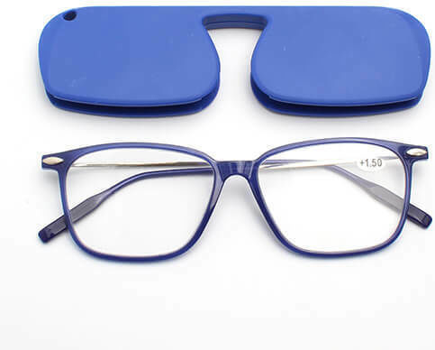 Moscow Mule Slim Ochelari De Citit +1.00 De Buzunar În Culoare Albastră MM/SlimSquareBlue/+1.00