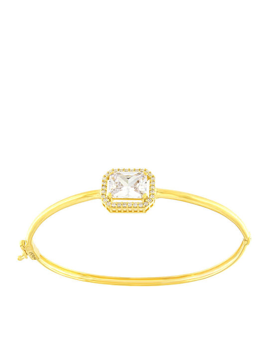 Fa Cad'oro Damen Armband Handschellen aus Gold 14K mit Zirkon