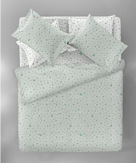 Saint Clair Raffia Baumwolle Bettbezug Set 225x251cm Übergröße mit 2 Kissenbezügen Aqua