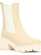 Leder Stiefeletten Damen Beige