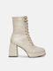 InShoes Women's Ankle Boots Beige